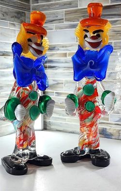 Vintage Handblown Glass Clown Figurines