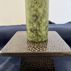 Square Brown Pillar Candle Holder