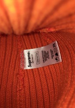 SUPREME OVERDYED RIBBED BEANIE (SS18) WASHED ORANGE for Sale in