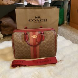 NWT ROWAN SATCHEL VARSITY STRIPE BAG