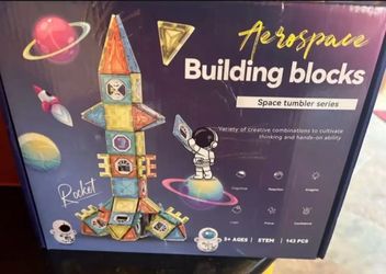 New Aerospace Magnetic Building Tiles Blocks. 143 pieces. STEM Educational Toy