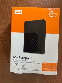 NEW WD My Passport 6TB External Hard Drive - Sealed Box