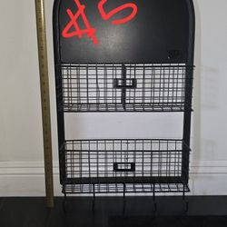 Mail Or Kitchen Basket And Rack With