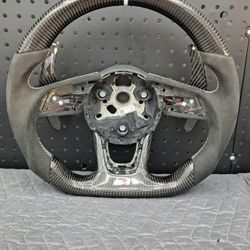 Carbon Fiber & Alcantara Steering Wheel w/ Matching Paddle Shifters (AUDI)