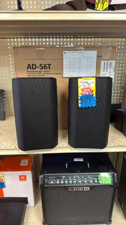 QSC AcousticDesign AD-S6T 6.5-inch Surface-mount Loudspeakers - Black