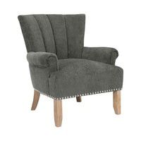 *Brand New* Channel-Tufted Armchairs with Nailheads, Grey
