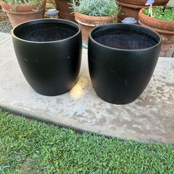 Pair Of 15 Inch Fiberglass Plant Pots