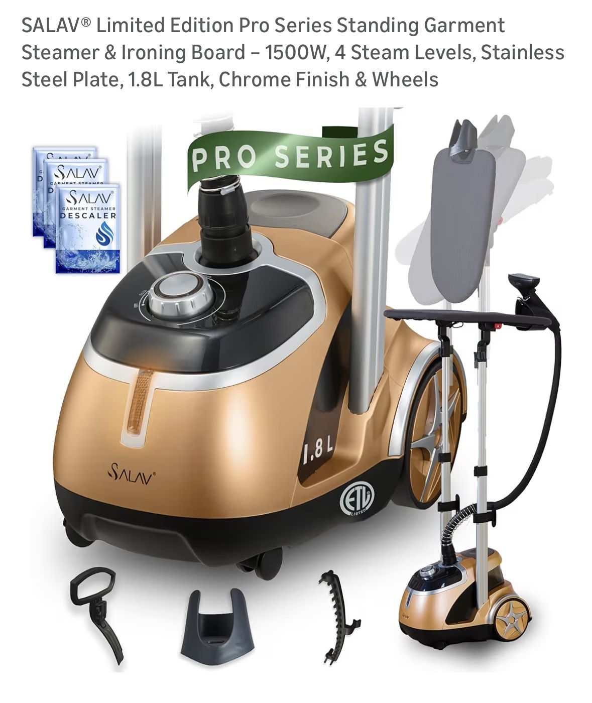 SALAV® Limited Edition Pro Series Steamer & Ironing Board