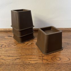 Risers furniture bed cabinet spacers brown heavy duty sturdy set of 4 set of four large