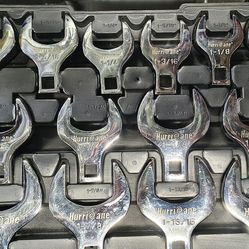 HURRICANE Drive Crowfoot Wrench Set, 14 Piece