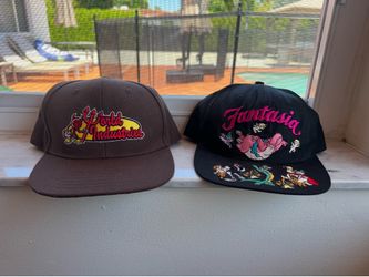 Vintage Snapbacks Disney Fantasia Black World Industries Brown Extremely Rare Lot of 2
