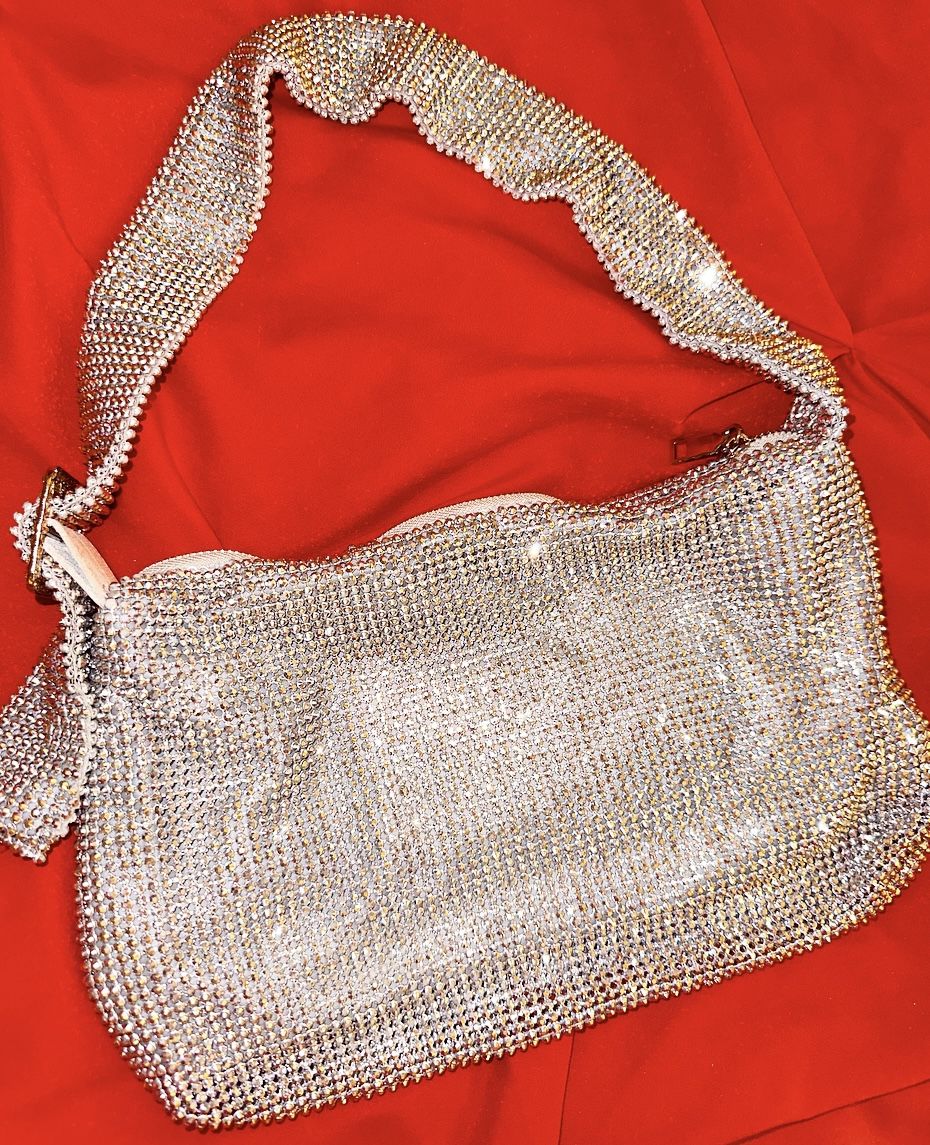 Steve Madden Silver Rhinestone Clutch