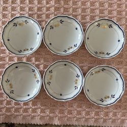 Vintage Kaiser Hand painted Butter Pats - (6)