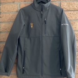 READ ENTIRE AD BEFORE MESSAGING - Columbia Men’s ASU Ascender™ Softshell Jacket lined coat size small grey gray sparky pitchfork Bionic 