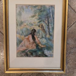 Vintage/Antique framed girl picture