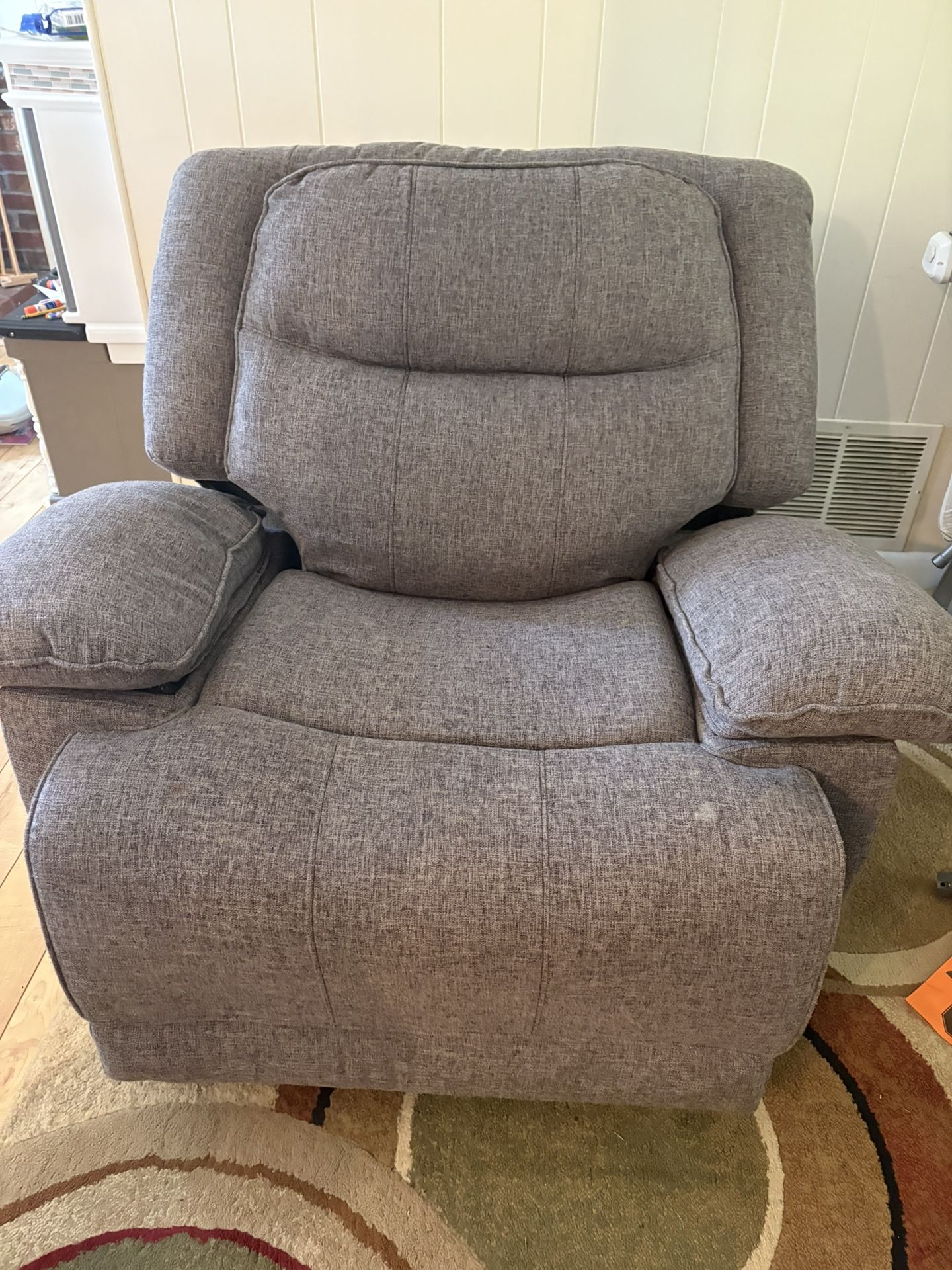 Gray Reclining Rocker Chair – Comfortable & Great Condition