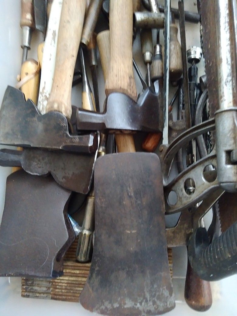 3 BOXES OF VINTAGE AND ANTIQUE TOOLS. MUST SEE. THE MORE U BUY THE LOWER THE PRICE GETS. ONE PEICE. OR ALL. UR CHOICE