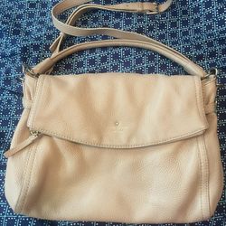 Beige Leather Kate Spade Crossbody purse In Great Condition 