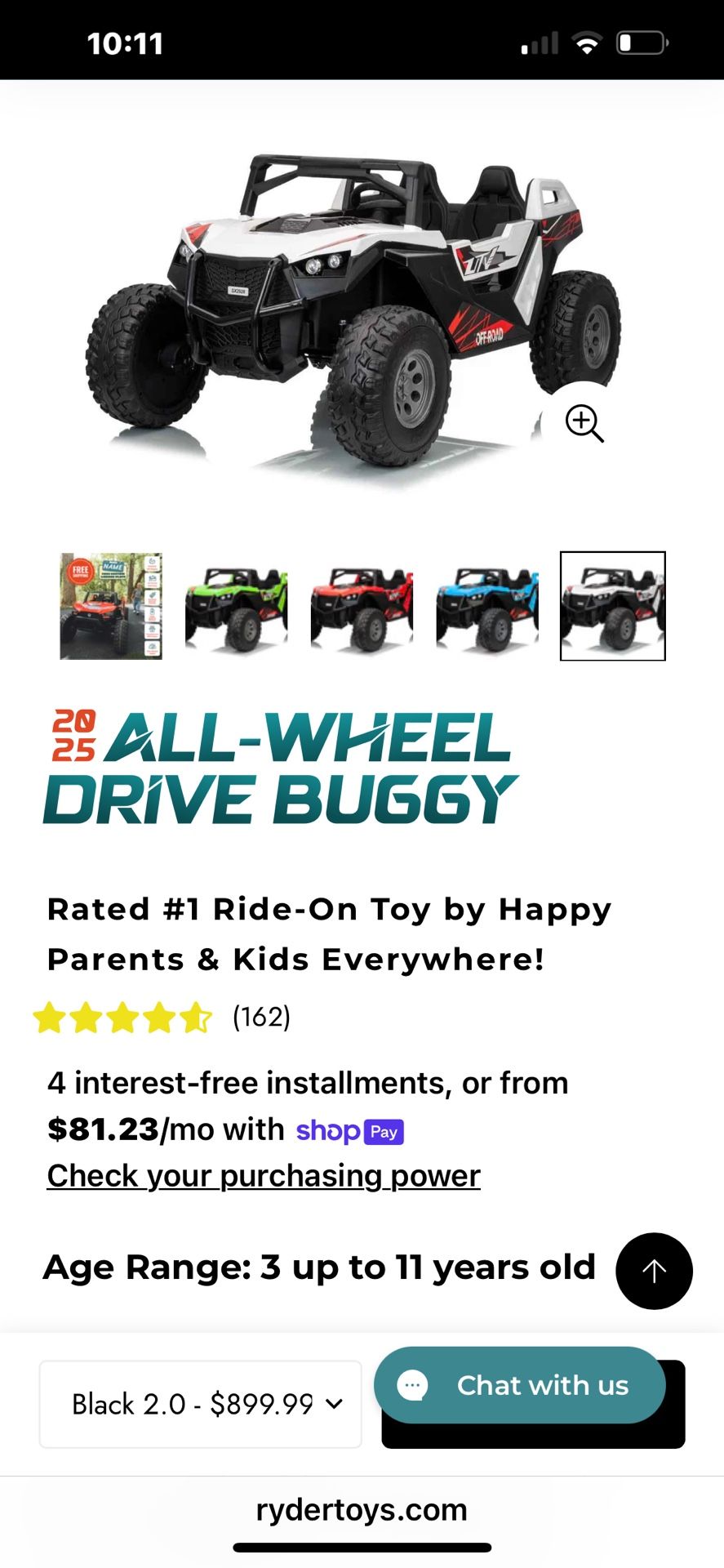 Ryder Toys All wheel drive kids buggy 48V model— power wheels