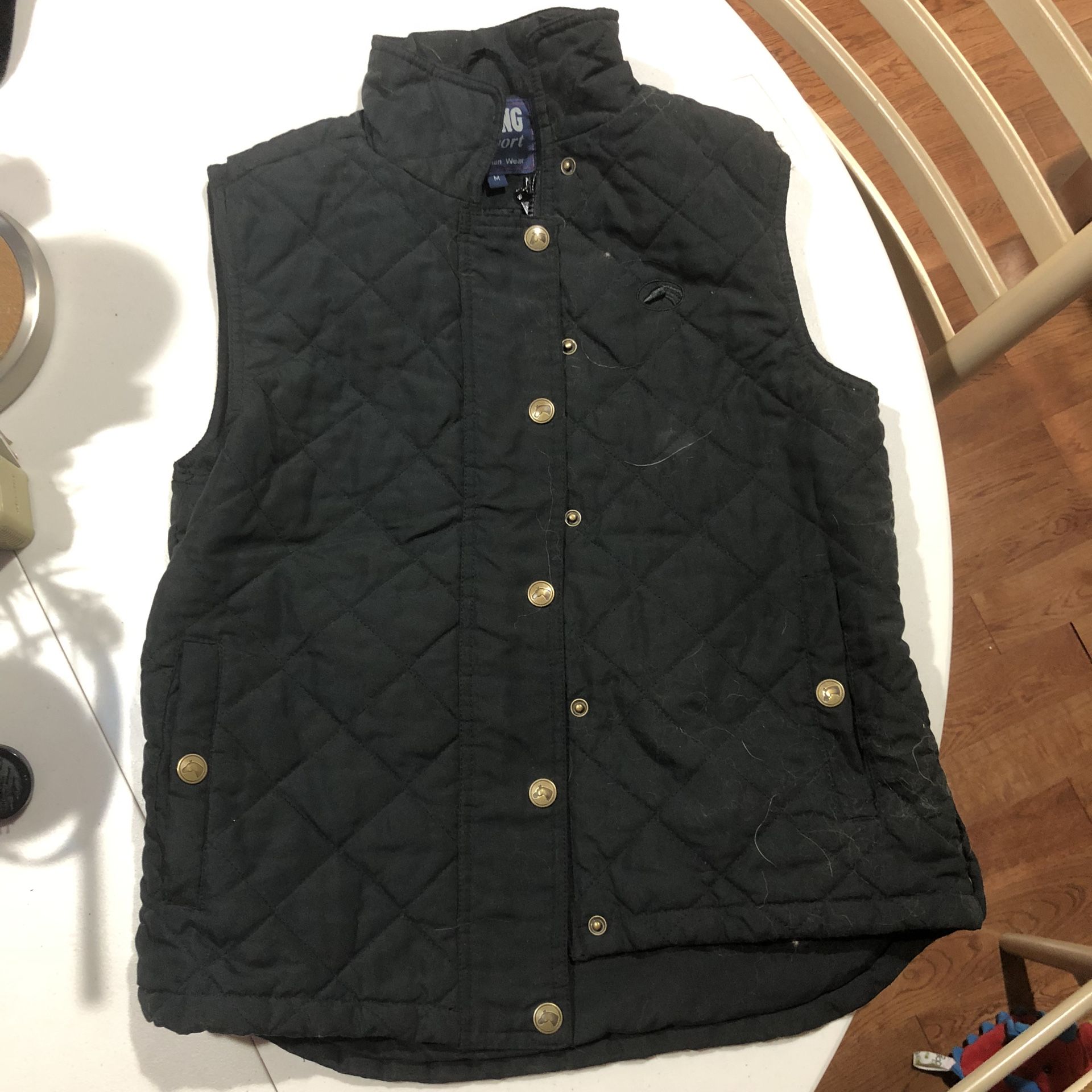 Black Horseback Riding Vest Used Size Medium Dover