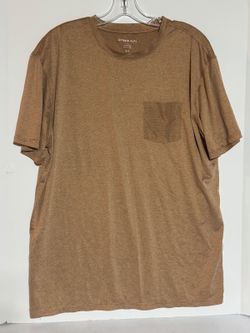 Swiss+Alps Brown crewneck pocket performance T-Shirt Large