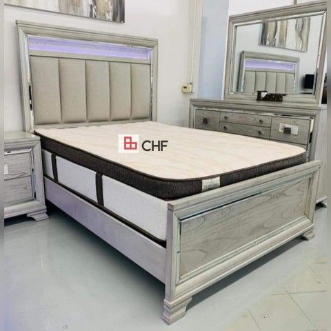 LED Light Queen or King bed Frame (Mattress sell seperately