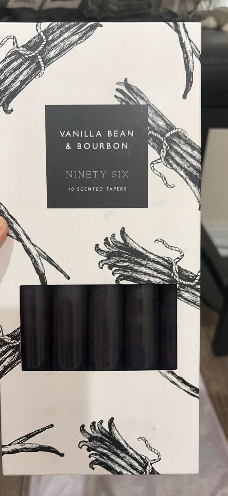 DW Home NINETY SIX 10” 10ct Vanilla Bean & Bourbon Taper Candles 