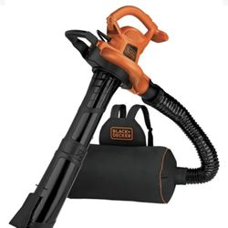 BLACK+DECKER 3-N-1 Corded Leaf Blower Vacuum and Mulcher  Orange and Black