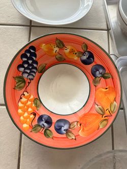 Hand-Painted Ceramic Fruit Bowl