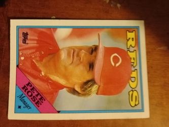 1986 Pete Rose baseball card.