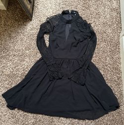 Sequin Hearts Black Long Sleeve Dress