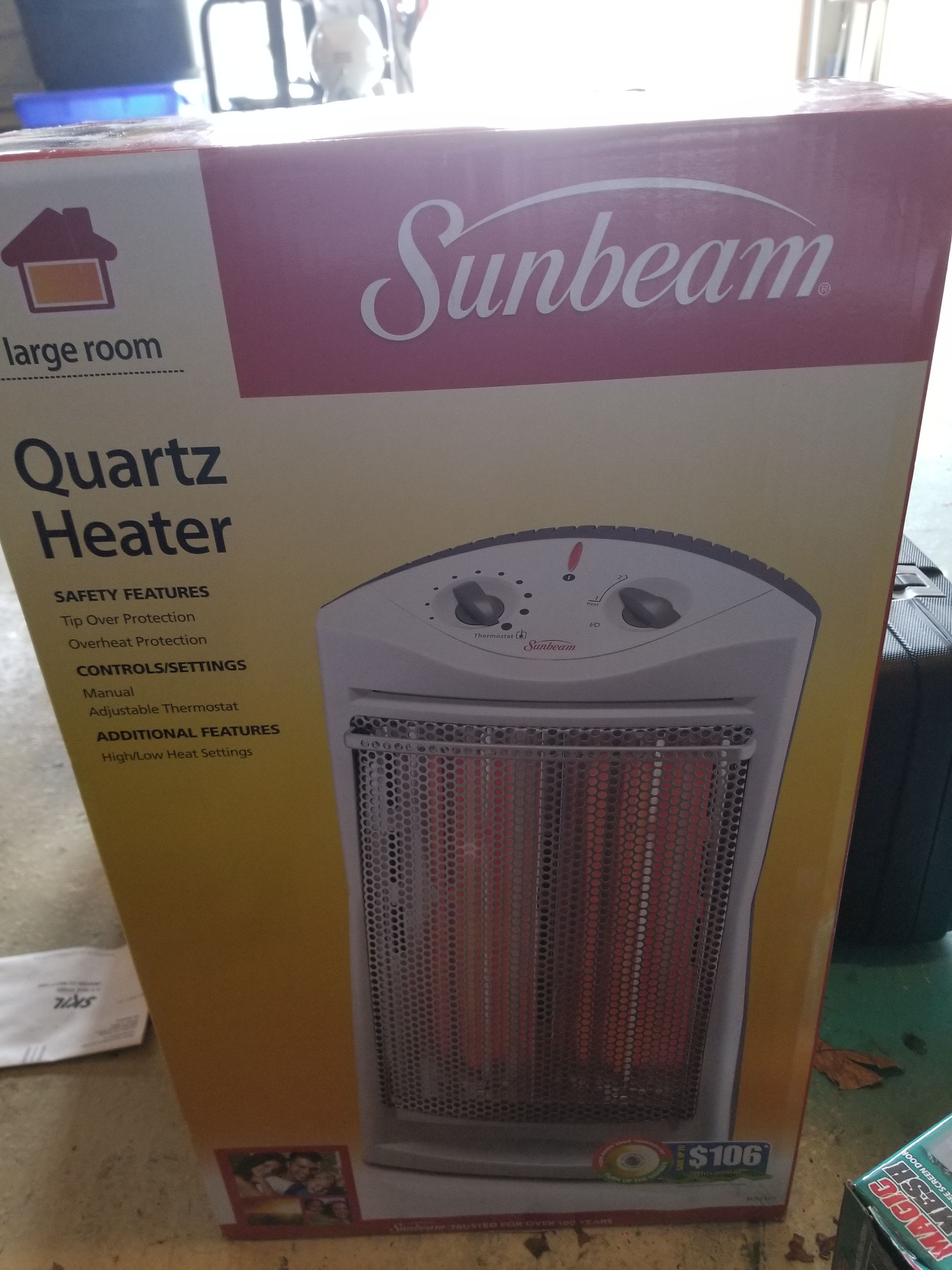 Brand New (still boxed) Sunbeam Quartz heater