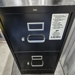 BLACK FILE CABINET  WITH 2 LONG DRAWS/  $100.00 OR BEST OFFER 