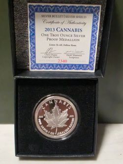 Cannabis 1 OZ Silver Medallion