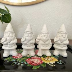 4 Ceramic Gnomes