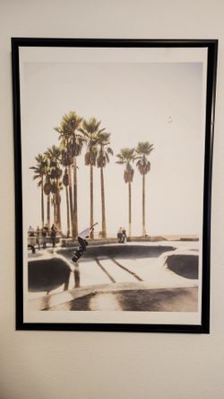 Framed Skate Park Print with Black Frame