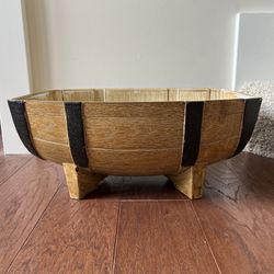 Wood- Look Plastic Half Barrel Flower Pot Garden Planter New - Price Is Firm