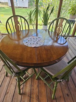 Table and four chairs
