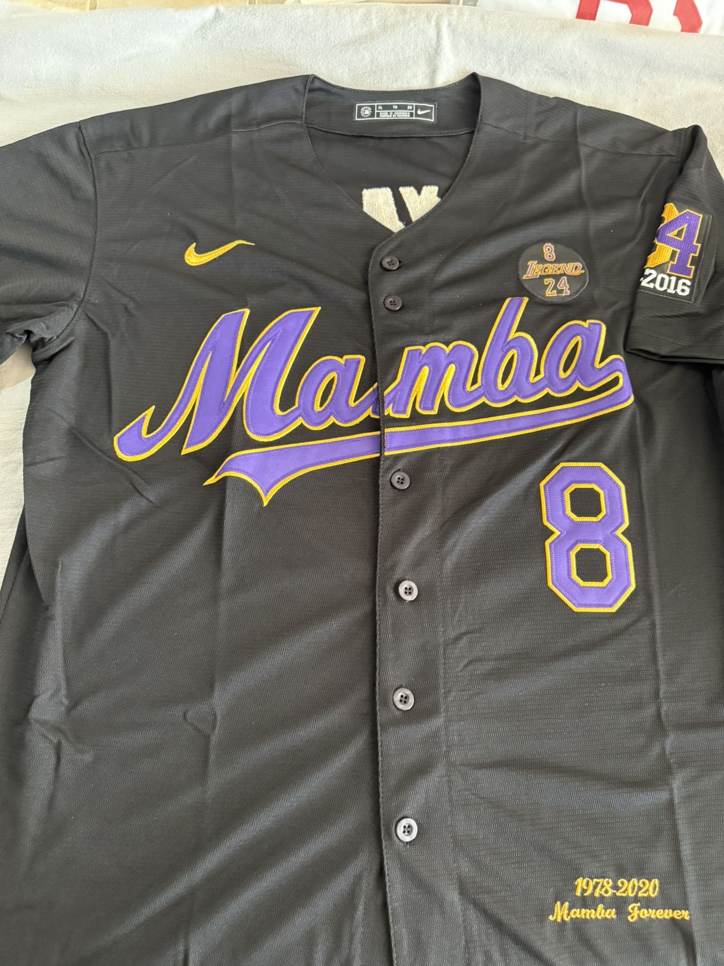 Kobe Bryant Mamba Baseball Jersey Lakers