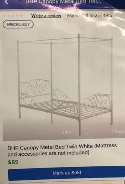 TWIN size, Canopy Metal Bed