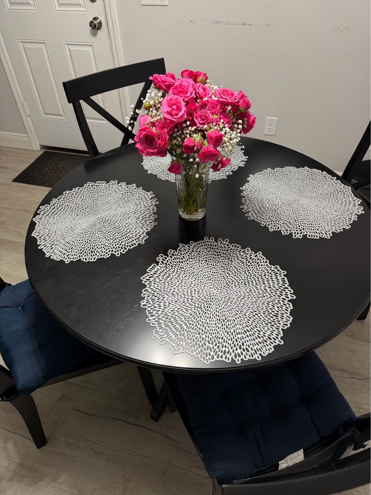 Round Dining Room Table with 4 Chairs