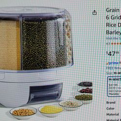 New! 6 Food Dispensers, Rotating Storage Container, Sealed Lid
