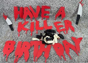Have a Killer Birthday Party Banner Halloween Horror Balloons Decorations