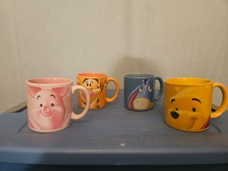 Vtg. Disney Winnie the Pooh Character Mugs - Set of 4