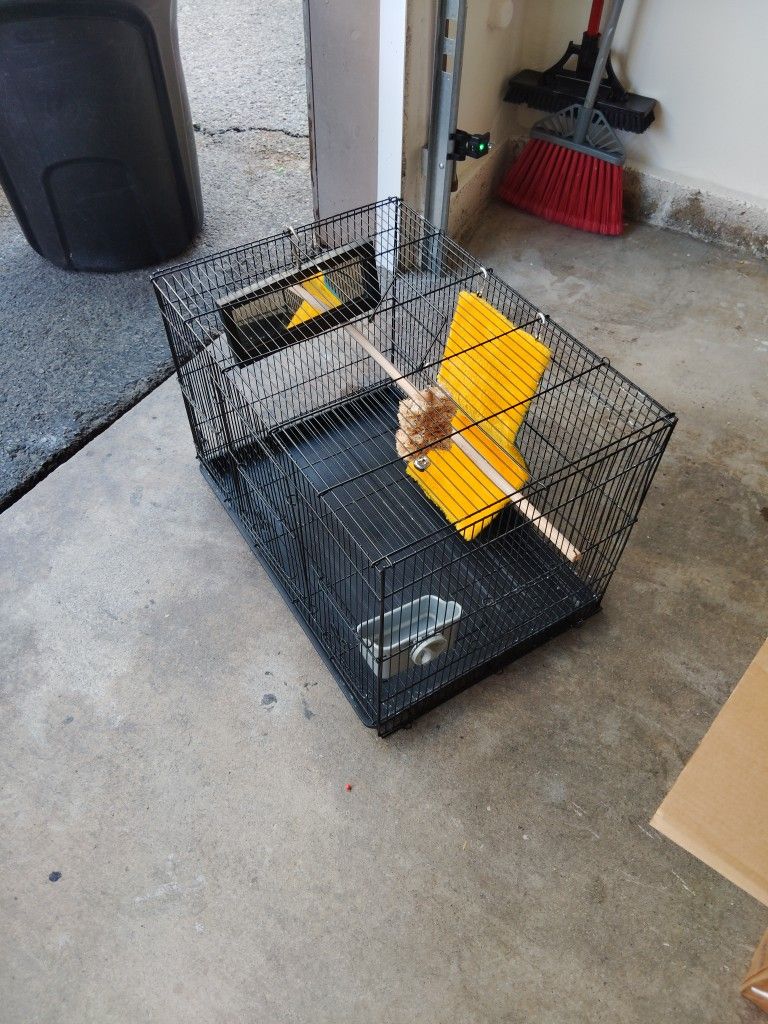 Bird Cage 23 1/4 Long 16 Wide All Black Original Nice Condition 20 Dollars Firm