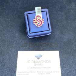 Ring Women Ruby And Diamonds Real 10k Gold 