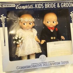 2001 Campbell's kids bride and groom 12" each doll