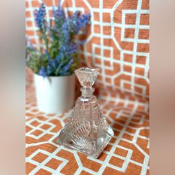Vintage Pyramid Shaped Perfume Bottle & Stopper Royal Crystal Rock EPC