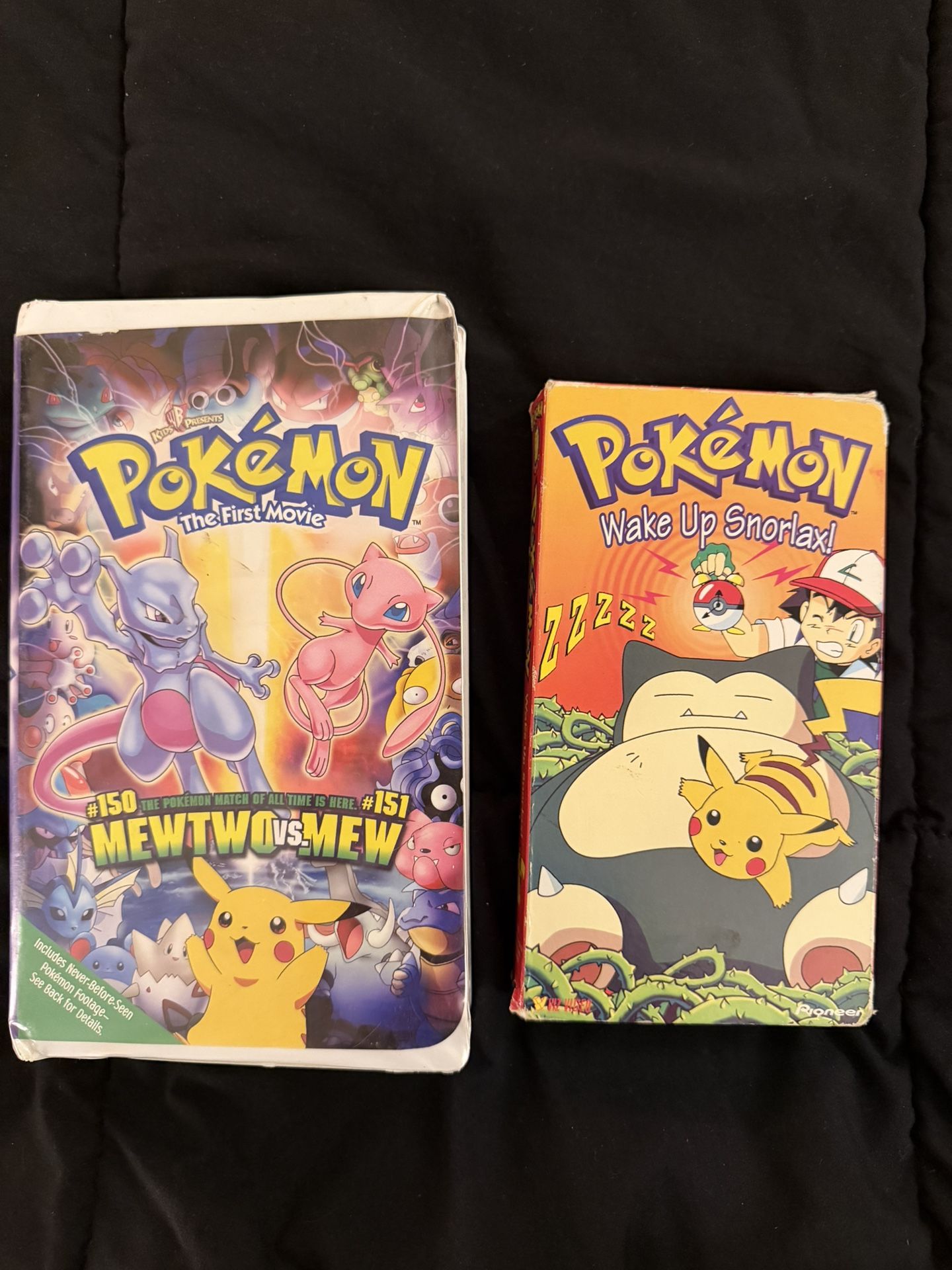 Two Vintage Pokemon VCR movies The First Movie & Wake Up Snorlax