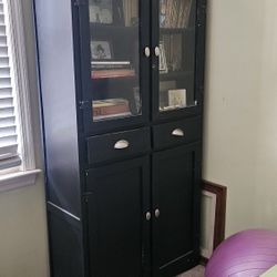 Vintage Black Wooden Cabinet 